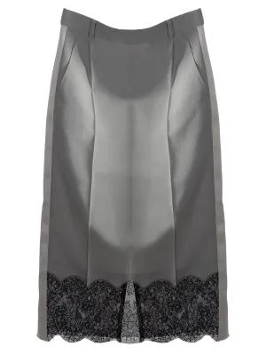 Sacai Lace Detailed Satin Skirt