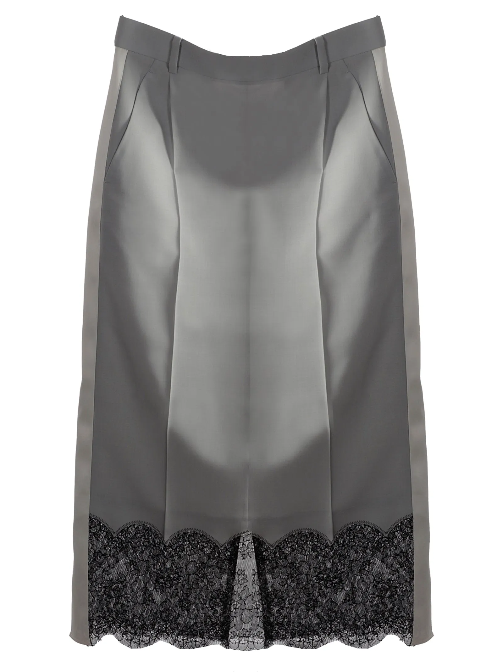 Sacai Lace Detailed Satin Skirt
