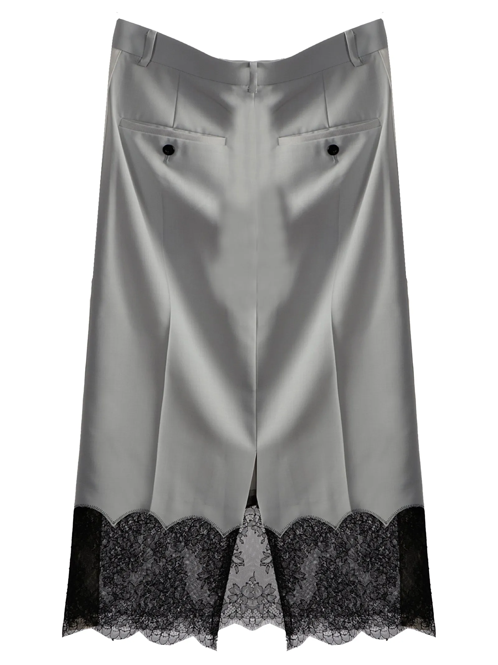 Sacai Lace Detailed Satin Skirt