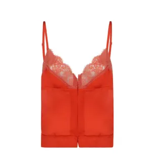 Sacai Lace-Trim Sleeveless Top