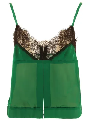 Sacai Lace-Trim Sleeveless Top