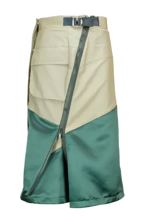 Sacai Panelled Belted Midi Skirt