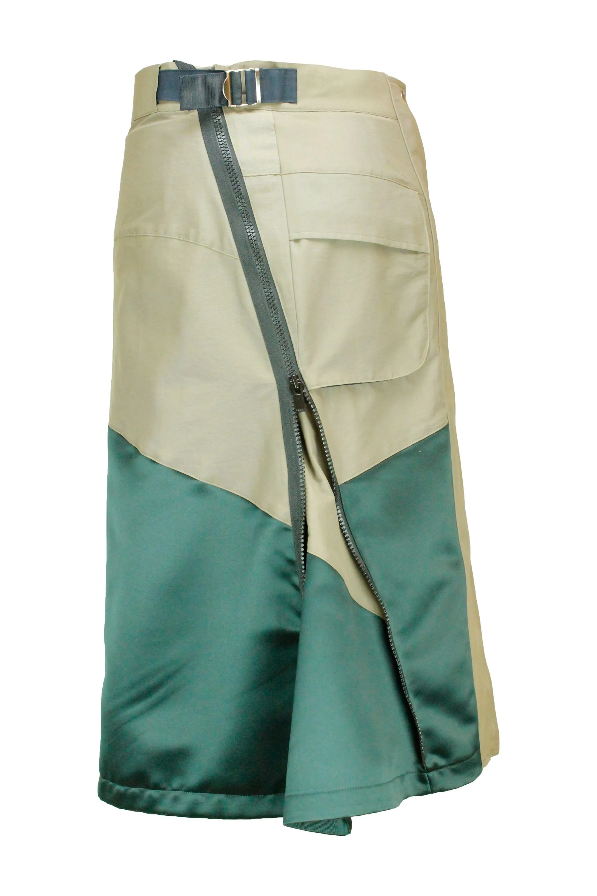 Sacai Panelled Belted Midi Skirt