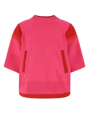 Sacai Panelled Crewneck Knit Top