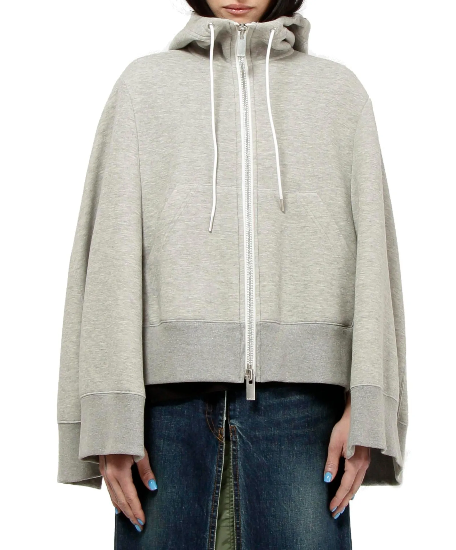 Sacai Zip-Up Cropped Hoodie