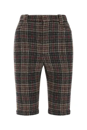 Saint Laurent Checked Tweed Shorts