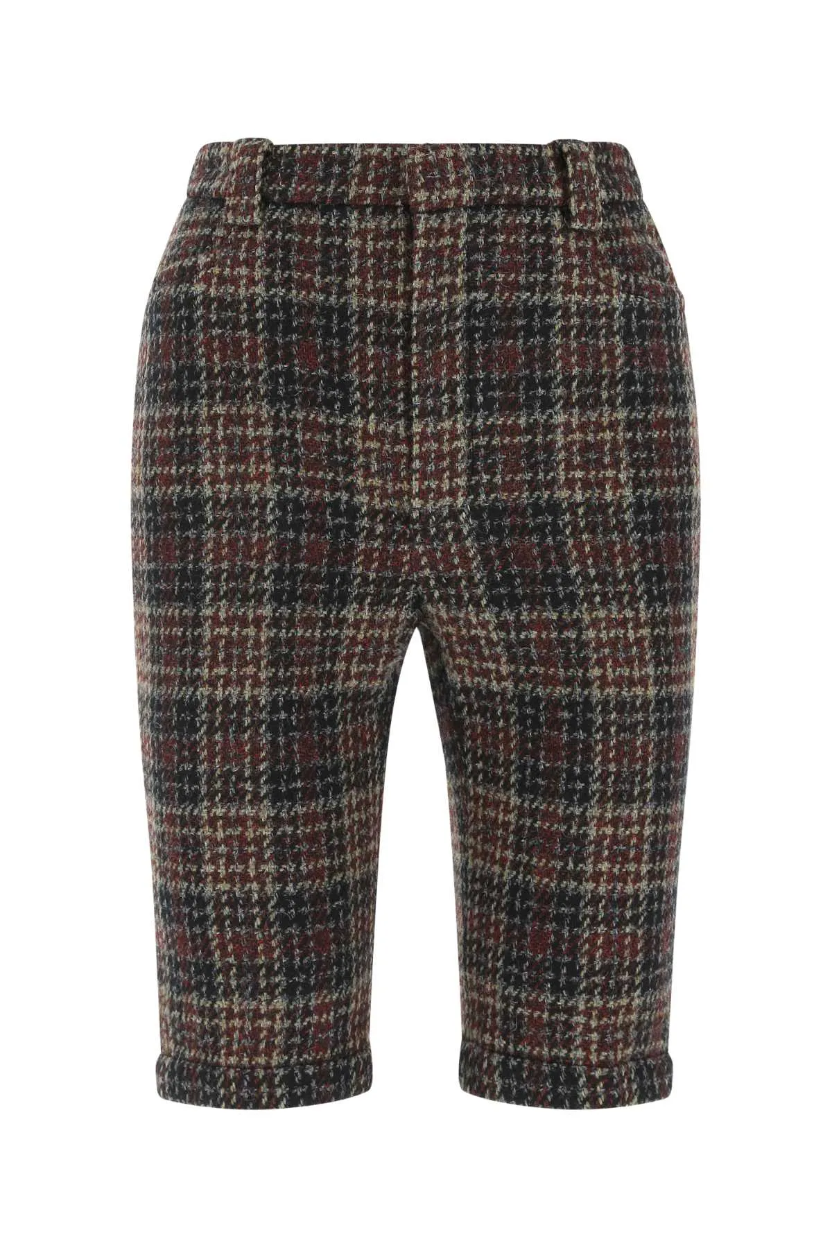 Saint Laurent Checked Tweed Shorts