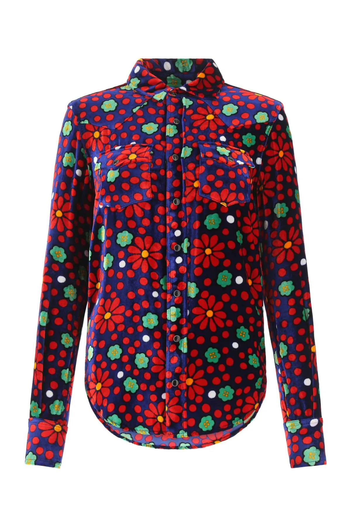 Saint Laurent Floral Printed Long-Sleeved Shirt