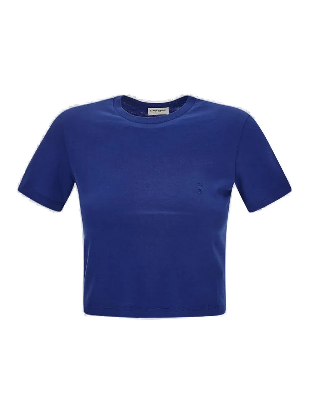 Saint Laurent Logo Embroidered Crewneck T-Shirt