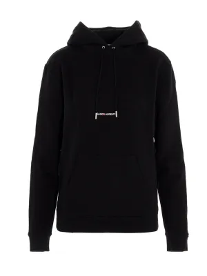 Saint Laurent Logo Printed Drawstring Hoodie