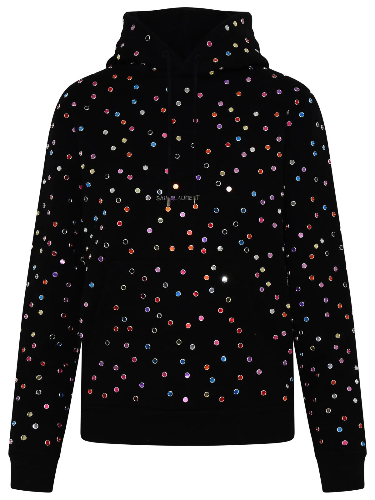 Saint Laurent Metallic Dot Drawstring Hoodie