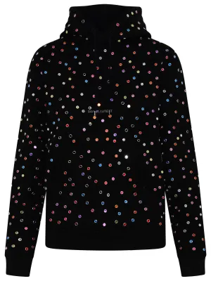 Saint Laurent Metallic Dot Drawstring Hoodie