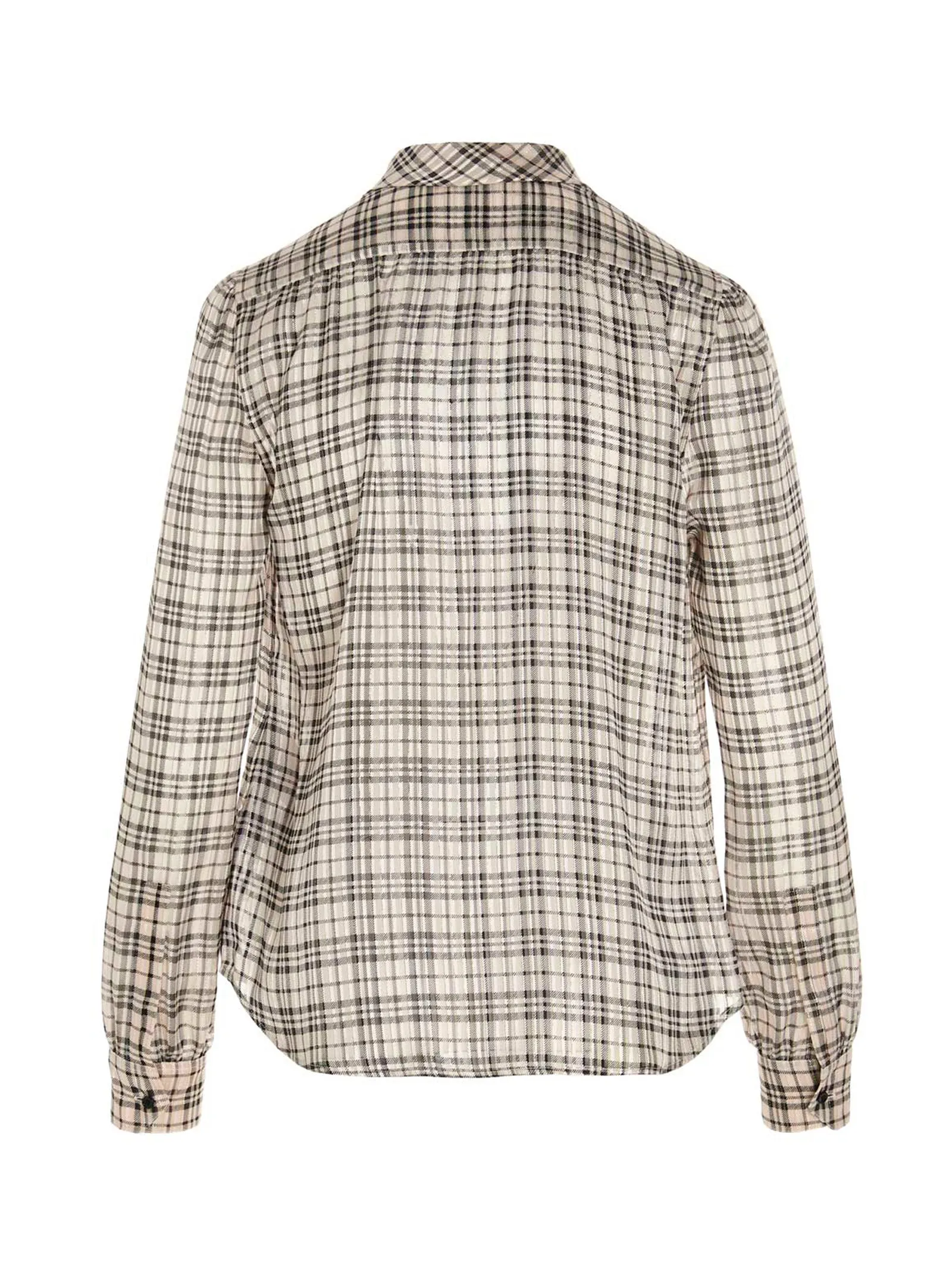 Saint Laurent Pussybow Checked Shirt