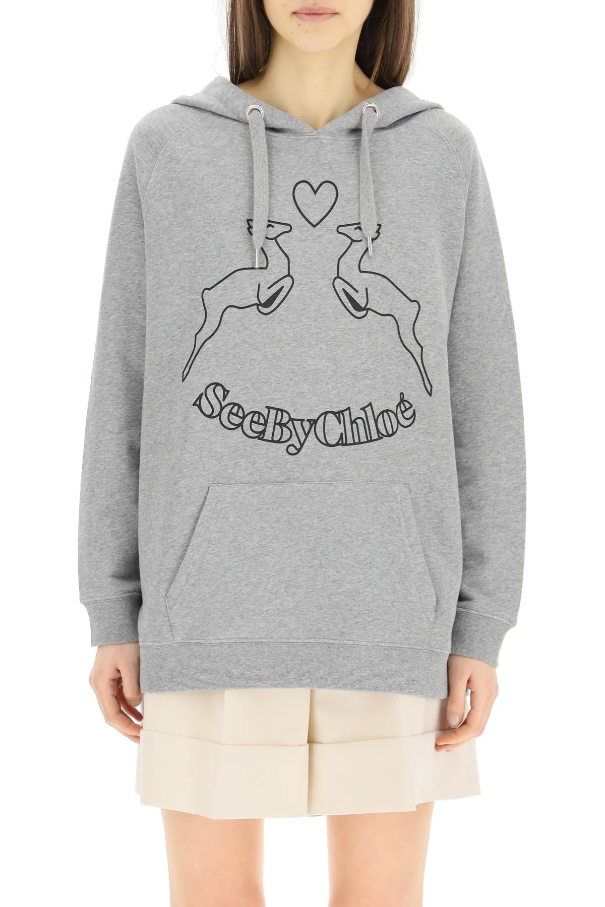 See By Chlo Logo Printed Drawstring Hoodie