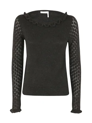 See by Chlo Scalloped Knitted Top