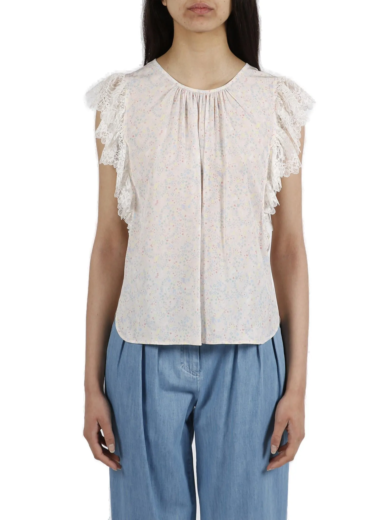 See By Chlo Sleeveless Ruffle Top