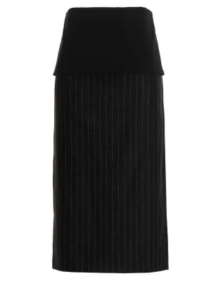 Sportmax Napoli Pinstriped Pencil Skirt