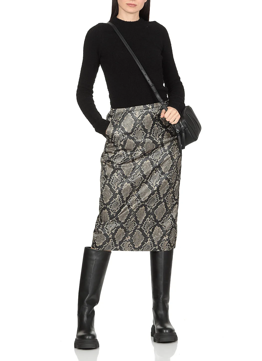 Sportmax Python Print Midi Skirt