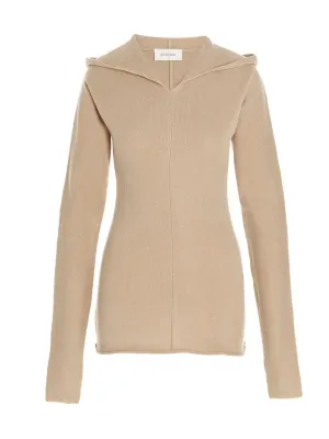 Sportmax V-Neck Knitted Hoodie