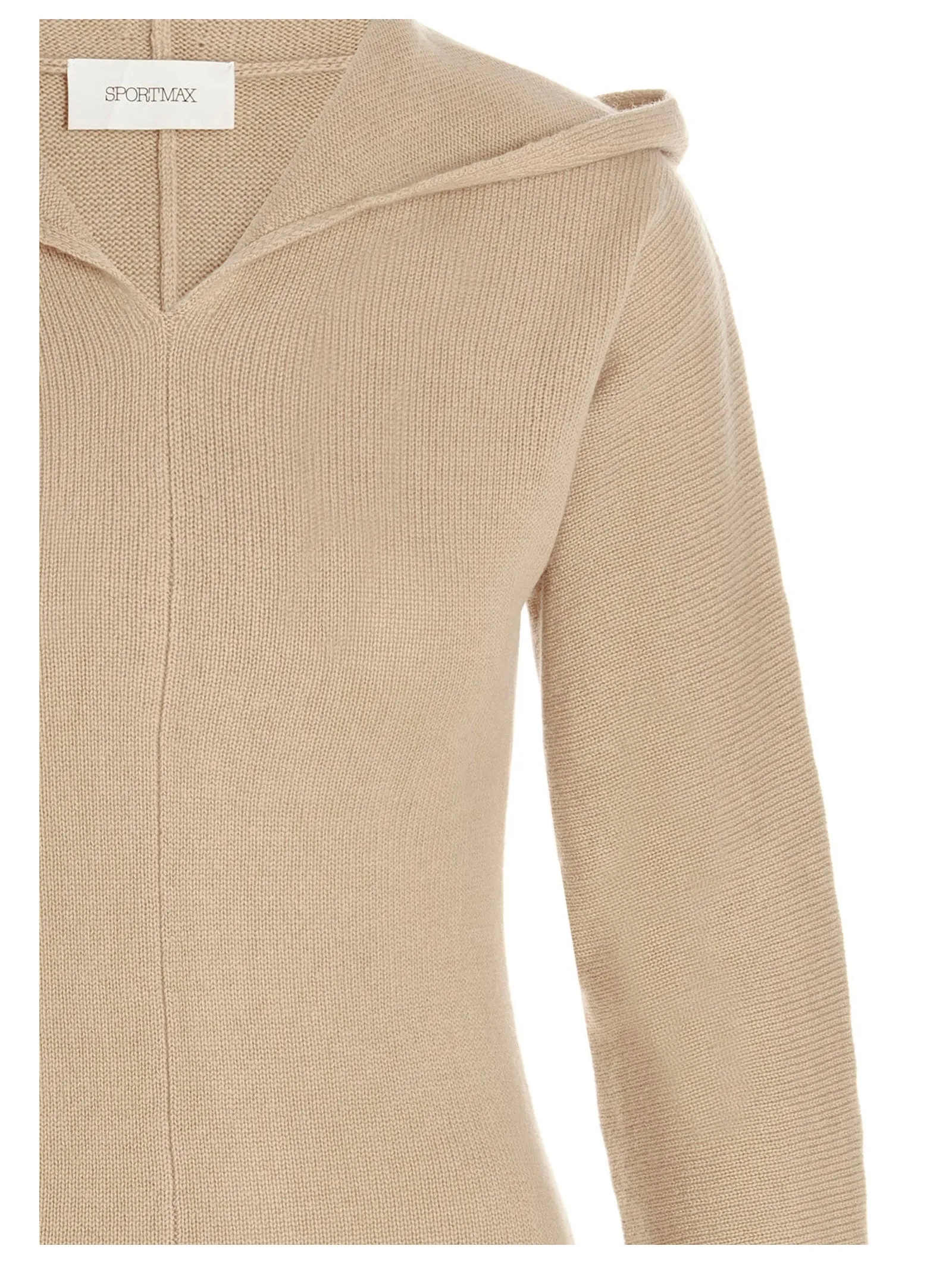 Sportmax V-Neck Knitted Hoodie