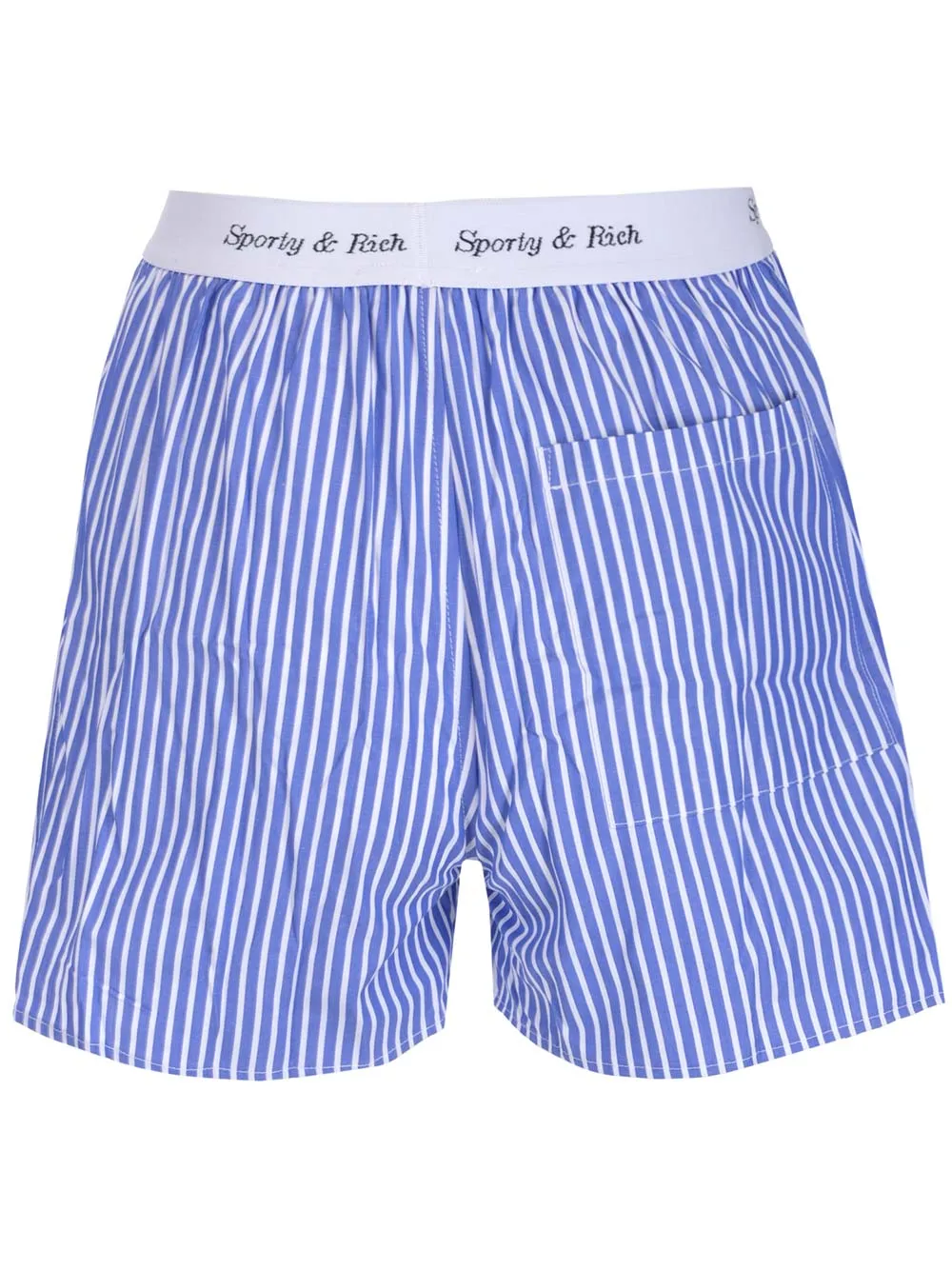 Sporty & Rich Cassie Elasticated Logo Waist Striped Boxer Shorts