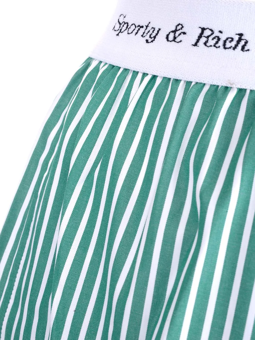 Sporty & Rich Cassie Elasticated Logo Waist Striped Boxer Shorts