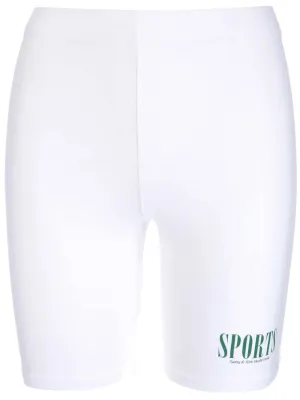 Sporty & Rich Logo Printed Biker Shorts