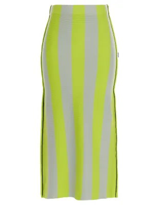 Sunnei Striped Knitted Midi Skirt