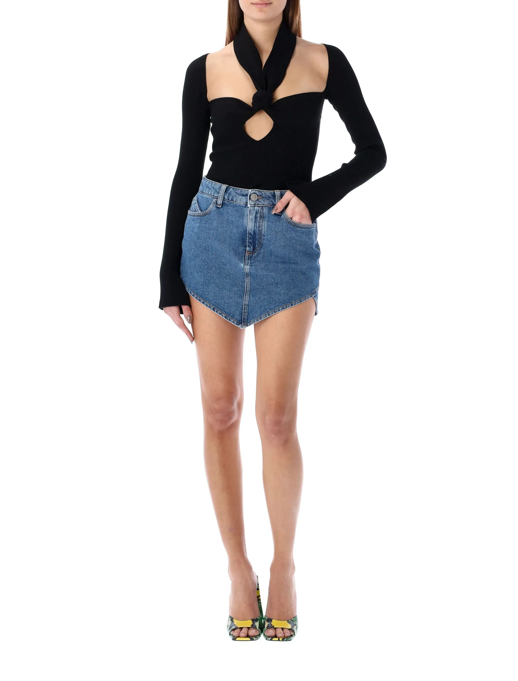 The Attico Knot Halterneck Top