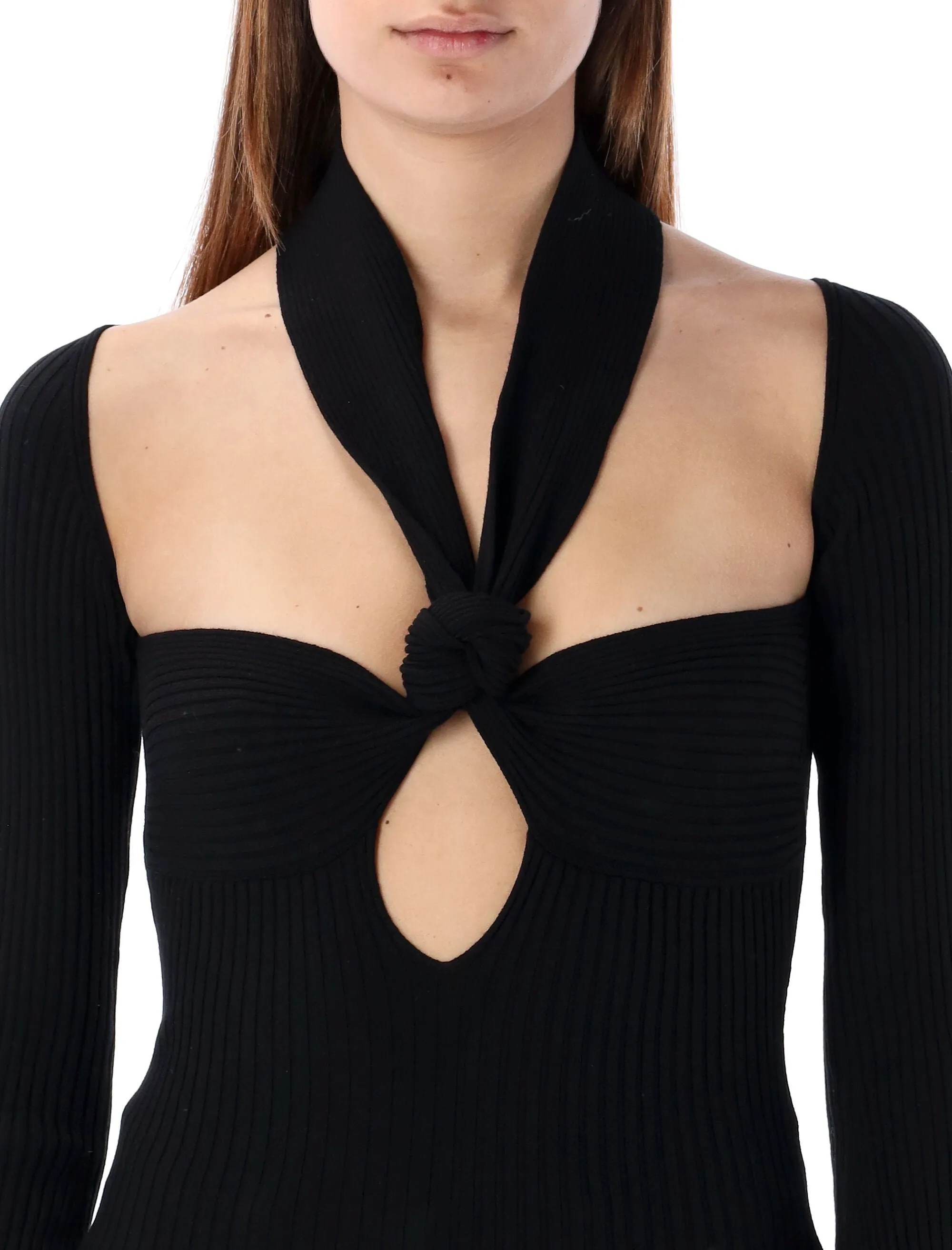 The Attico Knot Halterneck Top
