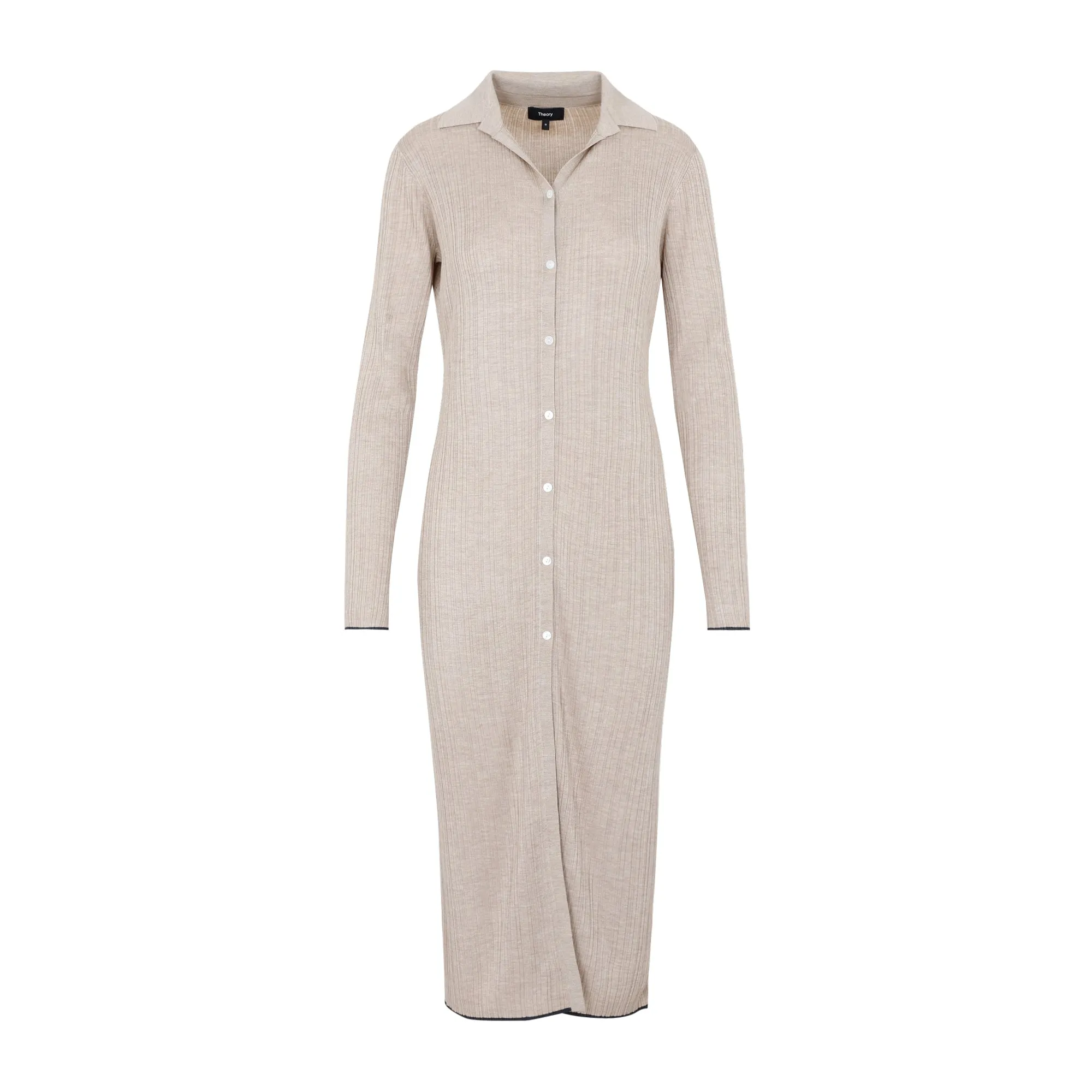 Theory Rib-Knit Midi Shirt Dress