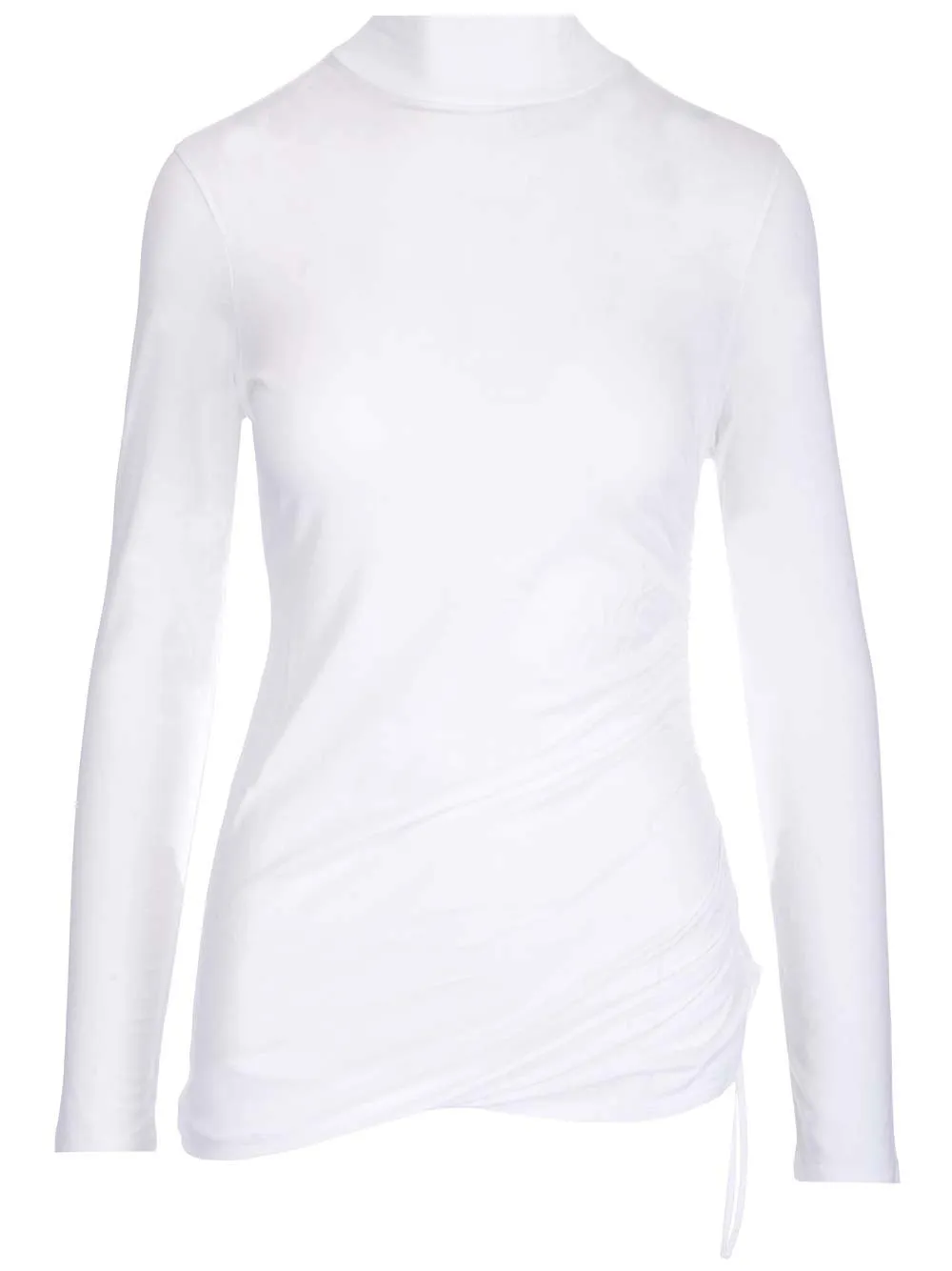 Theory Ruched Mock Neck T-Shirt