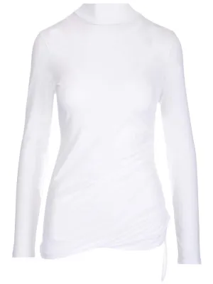 Theory Ruched Mock Neck T-Shirt