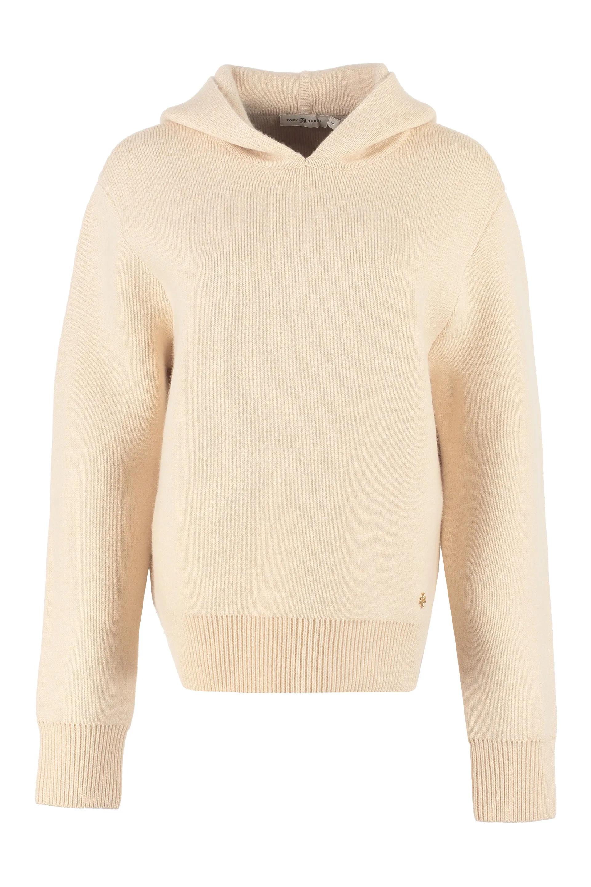 Tory Burch Logo Embroidered Knit Hoodie