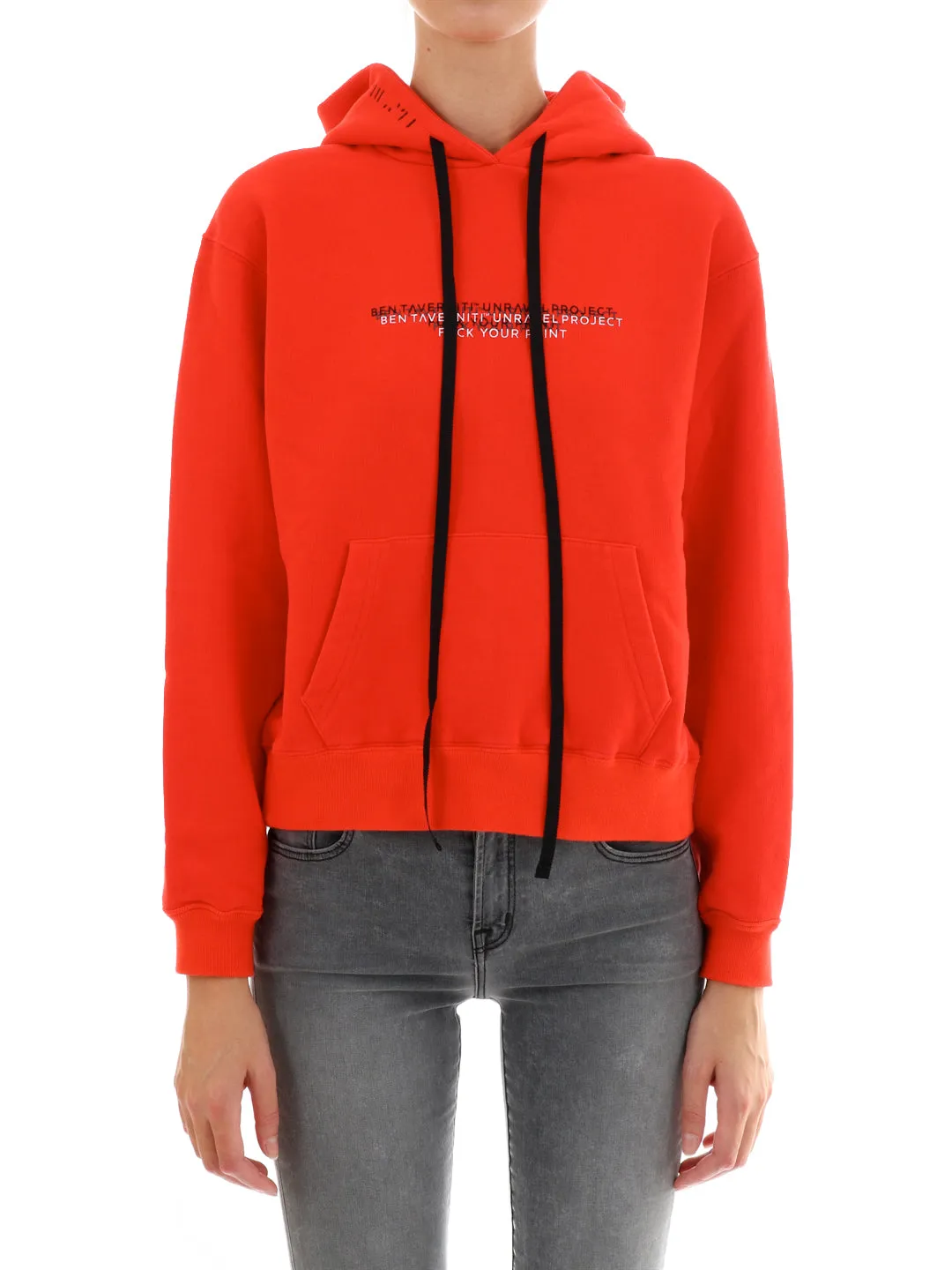 Unravel Project Logo Print Drawstring Hoodie