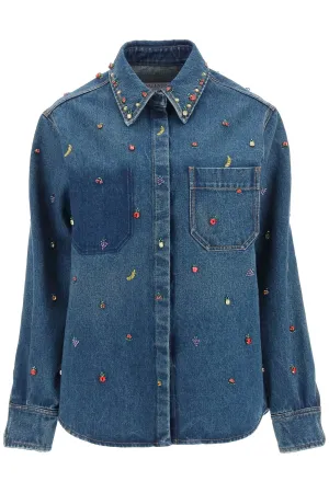Valentino Embellished Denim Shirt