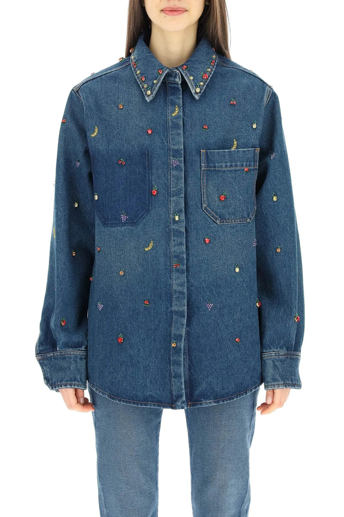 Valentino Embellished Denim Shirt