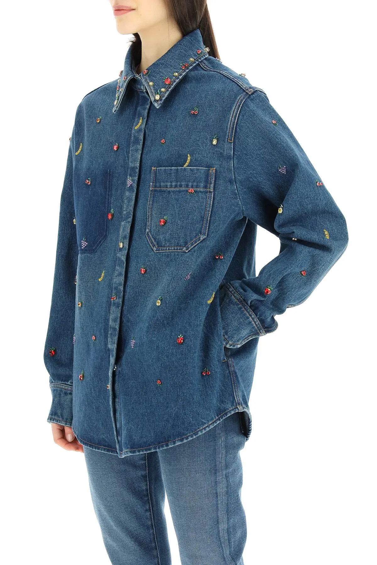 Valentino Embellished Denim Shirt