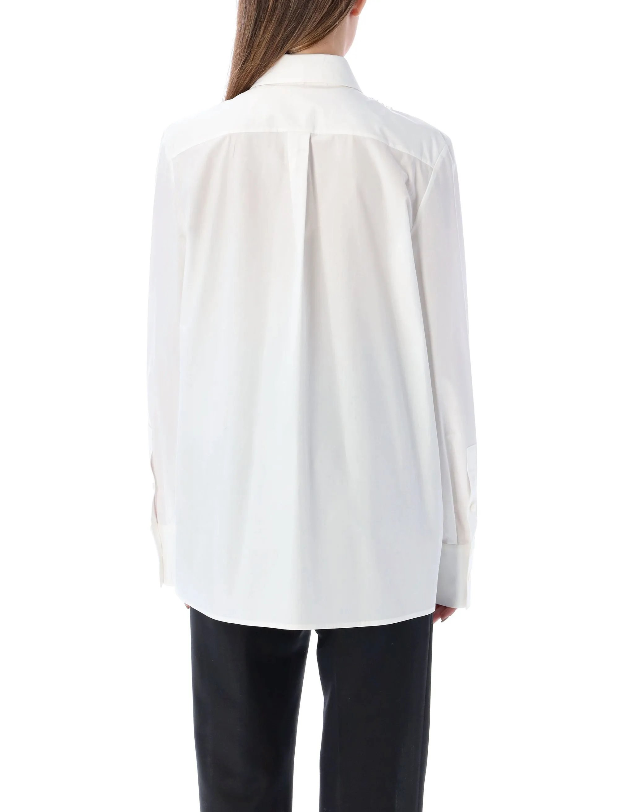 Valentino Embroidered Front-Tie Shirt