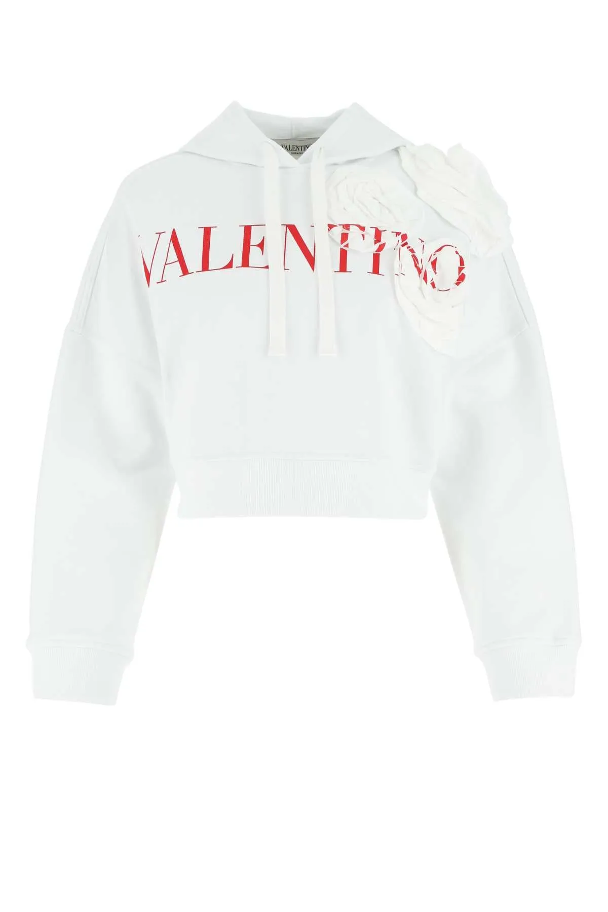Valentino Flower Detail Logo Printed Hoodie