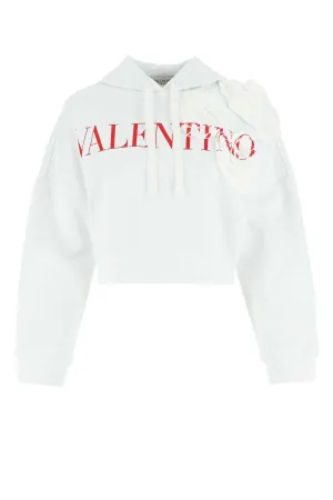 Valentino Flower Detail Logo Printed Hoodie