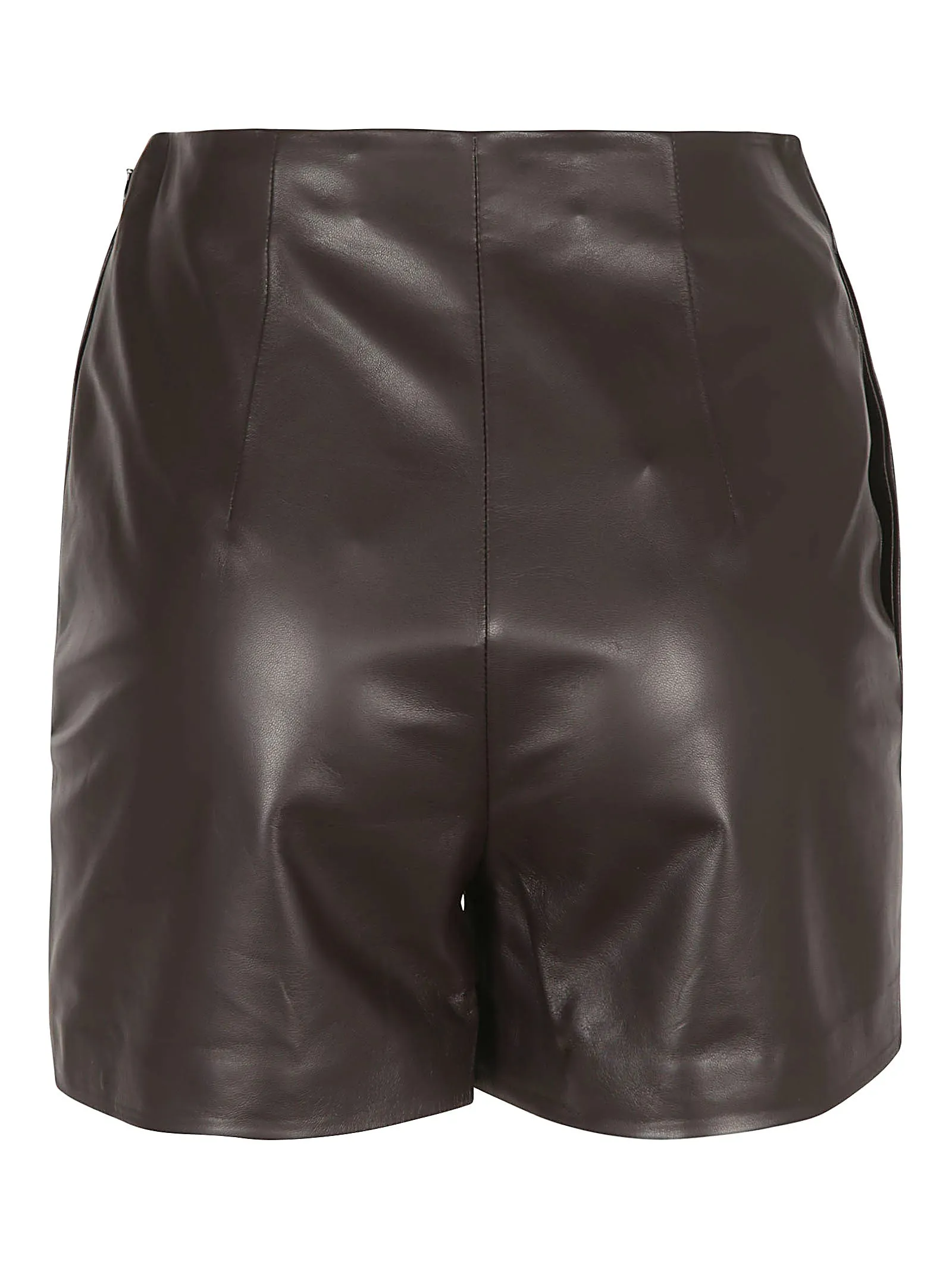 Valentino High-Rise Leather Shorts