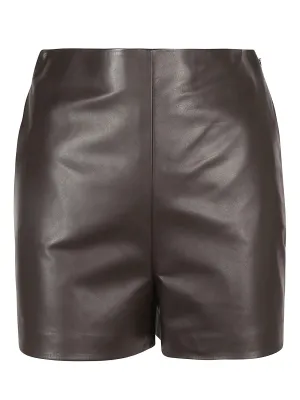 Valentino High-Rise Leather Shorts