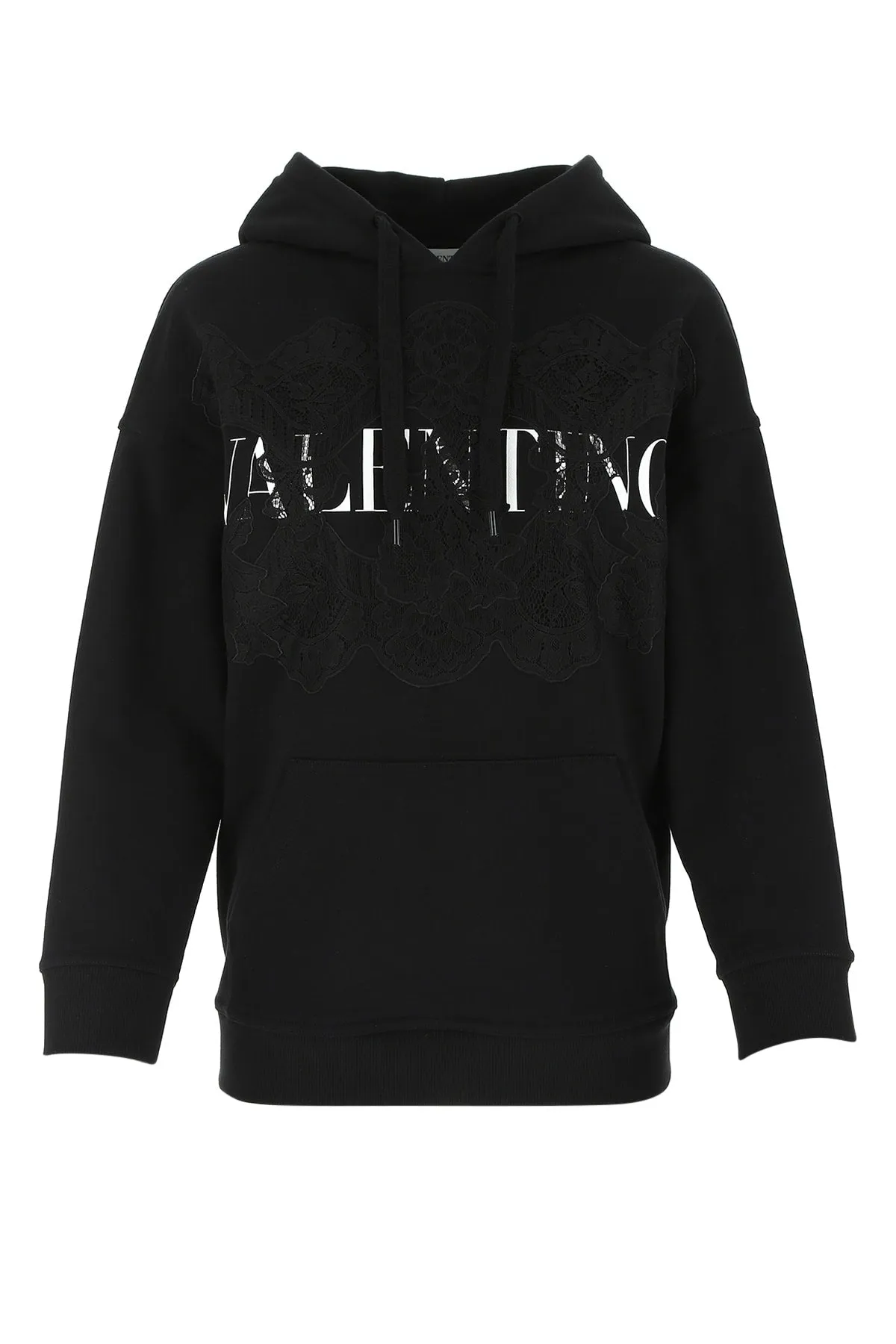 Valentino Lace Detail Logo Hoodie