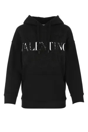 Valentino Lace Detail Logo Hoodie