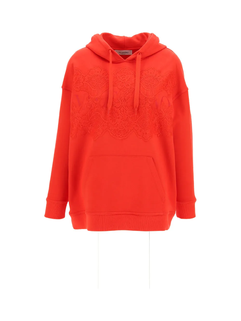 Valentino Lace Detailed Long-Sleeved Hoodie