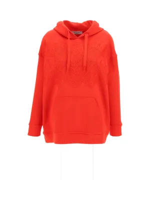 Valentino Lace Detailed Long-Sleeved Hoodie