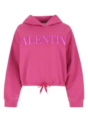 Valentino Logo Detailed Drawstring Hoodie