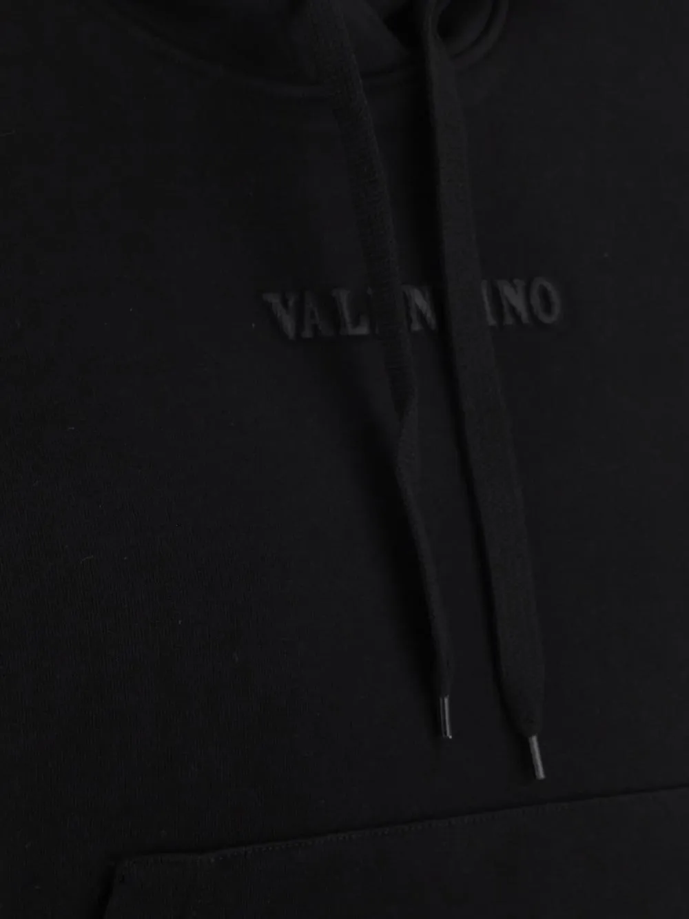 Valentino Logo Embossed Drawstring Hoodie