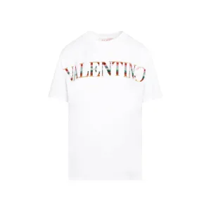 Valentino Logo Embroidered Crewneck T-Shirt